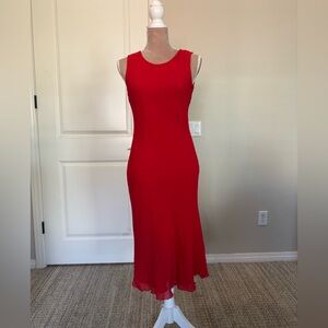 Armani Collezioni Red Sleeveless Midi Dress